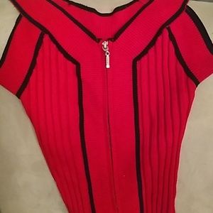 Vibrant red sweater-top